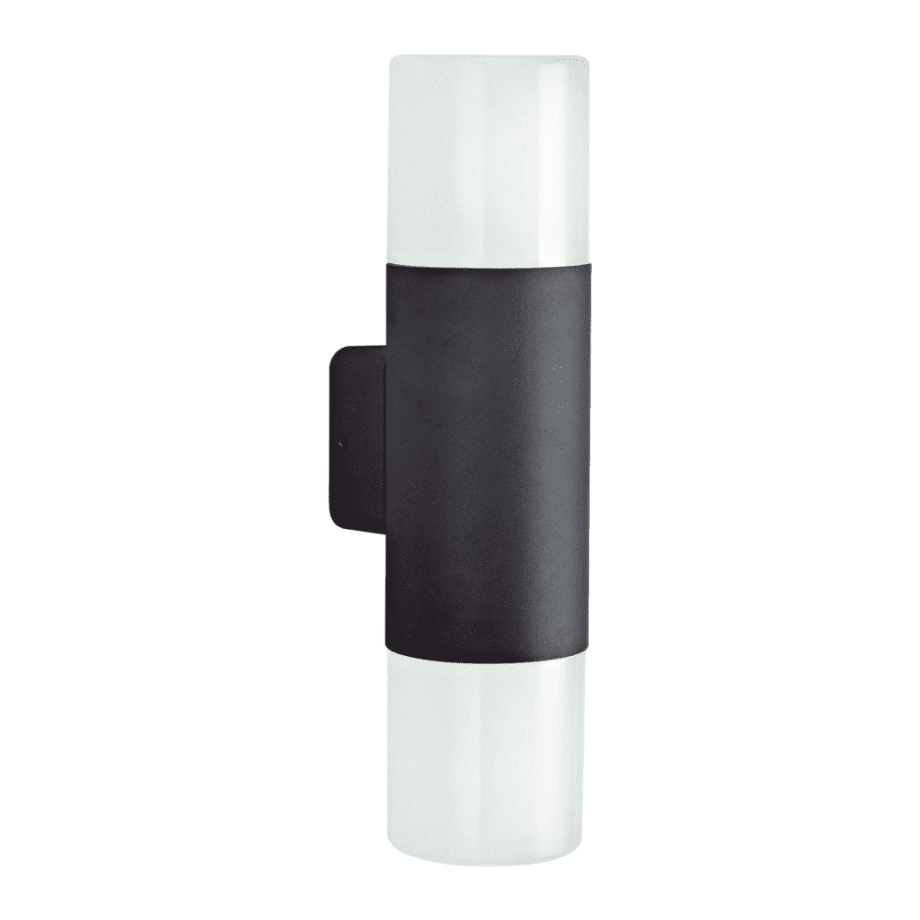 PALMA: Aplique de exterior gris antracita, y opal blanco para dos E27 Acontract. IP44.