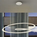 LOOPING: Lámpara blanca diseño con 54W Led luz cálida 3k, de 97cm diámetro.  527637 Schuller. STOCK EN TIENDA
