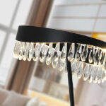 Lámpara de pie SELENE negra con lágrimas de cristal de 20w LED Schuller