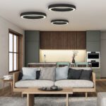 ALISO: Plafón circular negro con 75w Led luz cálida 2,7 - 3k,  P3742271N Acb Iluminación. 80cm
