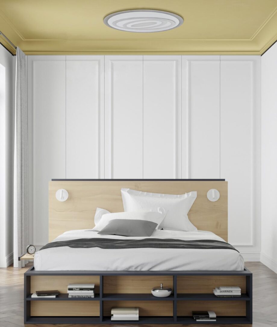 PLUTON: Plafón blanco y acrílico 91w Led, con mando a distancia, Acontract-Luz. 50cm.