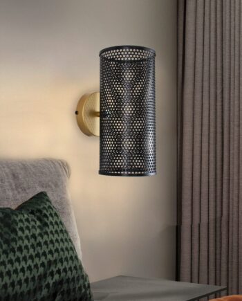 Aplique de pared cilindro perforado oro mate Silvioss