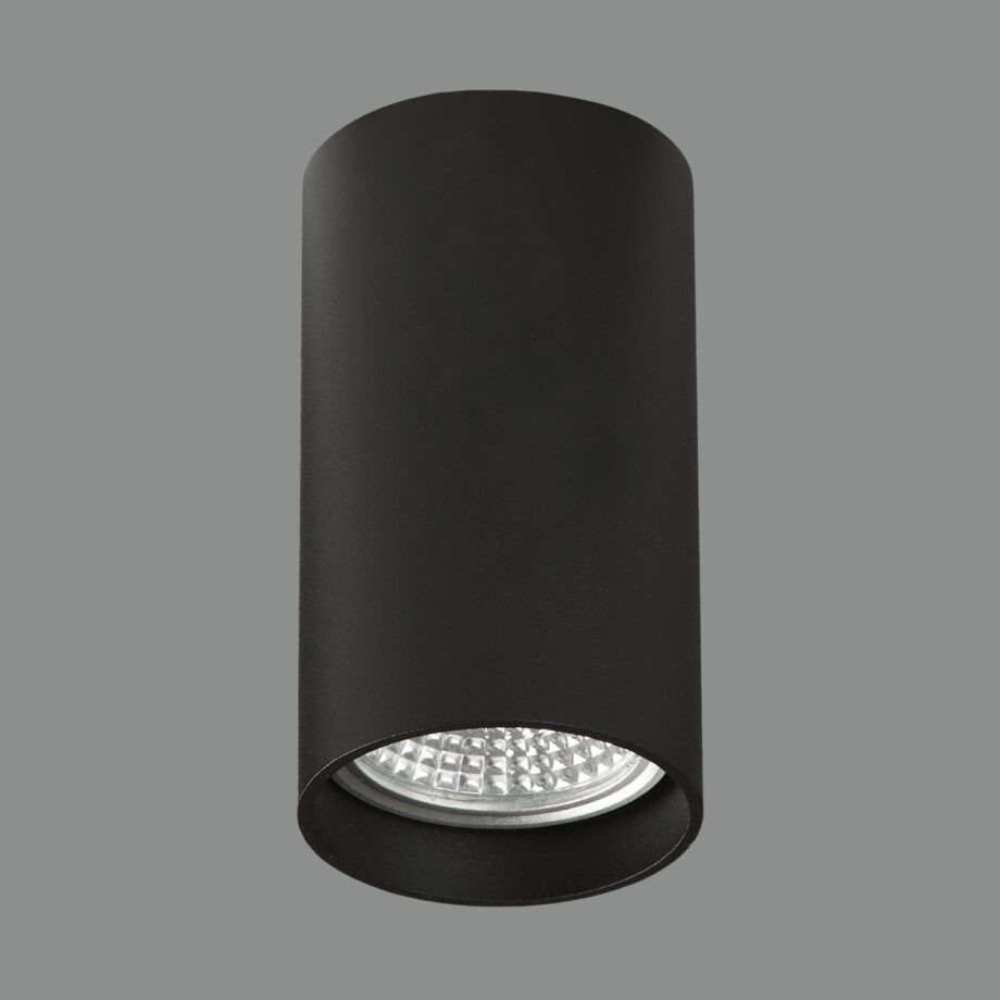 ZOOM: Cilindro de techo para bombilla gu10 negro texturado P37640N Acb Iluminación. 10cm