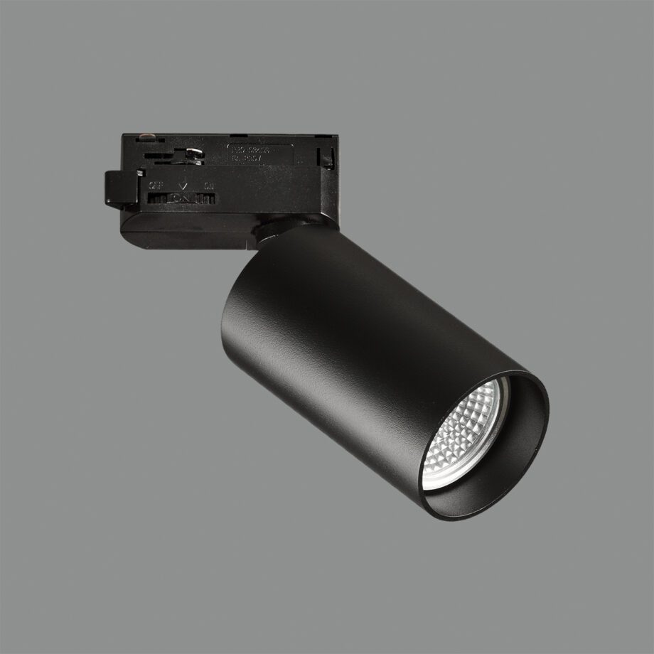 ZOOM: Foco track light Riel para gu10 negro texturado,  T37641B Acb Iluminación.
