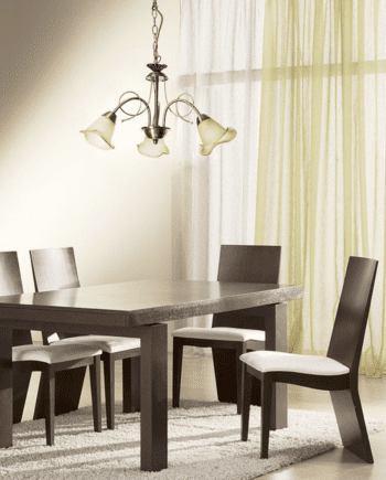 Lámpara MARSELLA, clásica en bronce con 3 brazos para bombillas E14,  Lumsevi. STOCK DISPONIBLE EN TIENDA