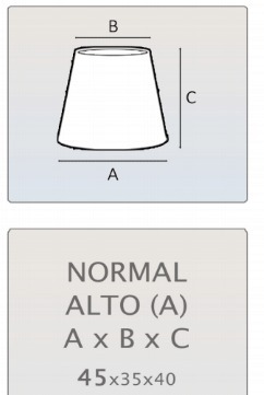 VENECIA: Pantalla tela blanca, Marinisa. 45cm Forma Normal Alta para E27.