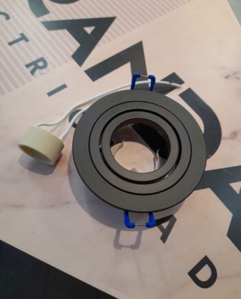 SKIP: Aro empotrable redondo NEGRO, orientable para bombilla Gu10, Jueric 10050. STOCK DISPONIBLE EN TIENDA