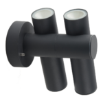 ASIO: Aplique de exterior Negro, articulado y orientable con 7w Led en luz neutra 4k,  Acontract. IP44.