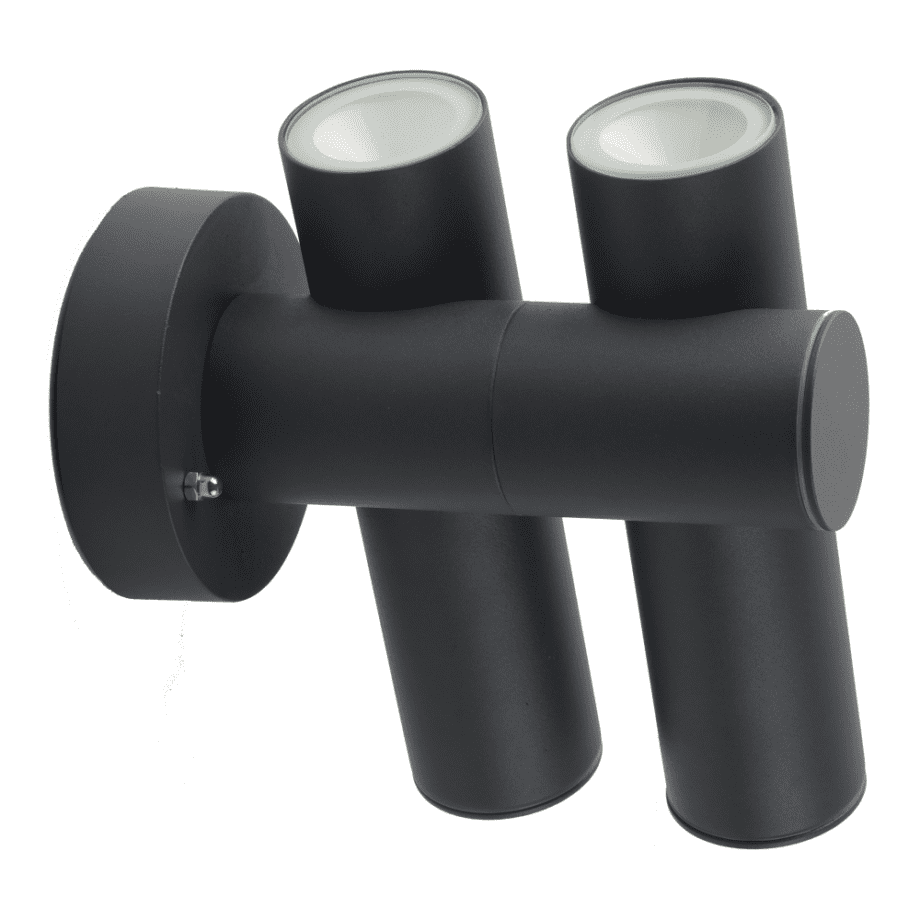 ASIO: Aplique de exterior Negro, articulado y orientable con 7w Led en luz neutra 4k,  Acontract. IP44.