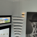 RING - Espectacular lámpara de 8 aros Led 162W redonda en negro en luz neutra 4K Dimable con Mando