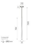 BENDIS: Colgante cónico diseño blanco empotrable , 12 cm diámetro con 5w Led E356220B Acb Iluminación. Hasta 150cm cable.