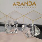Tulipa cristal cuadrada 7 x 7  x 5 cm tallada transparente para G9, N29 Xiriluz. STOCK DISPONIBLE EN TIENDA