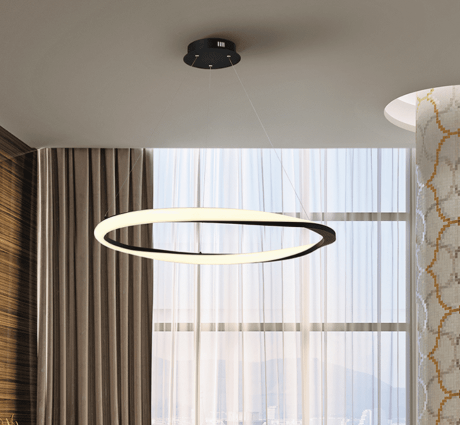 Lámpara ALTAIR negra diseño moderno con 54w Led luz neutra Schuller