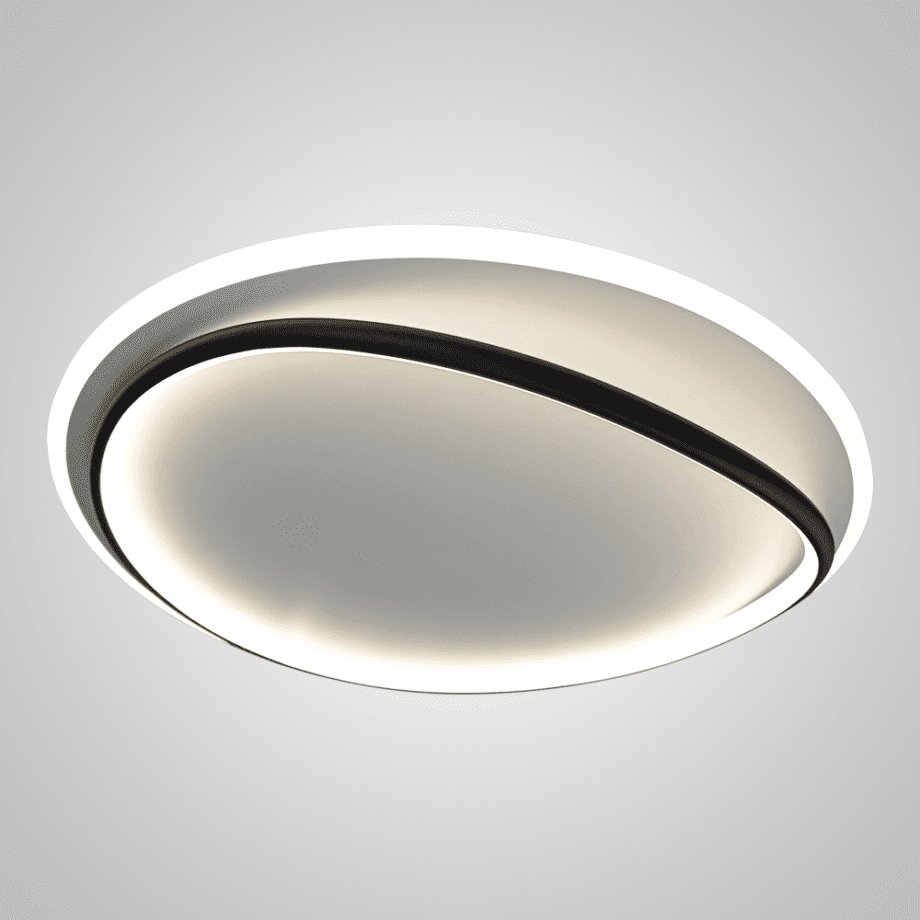CALPE: Plafón Led blanco y aro negro de 44w en luz neutra 4k, Acontract-Luz. 50 X 50cm.