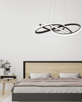 Lámpara redonda lazada color negra con mando Salamandra Luz