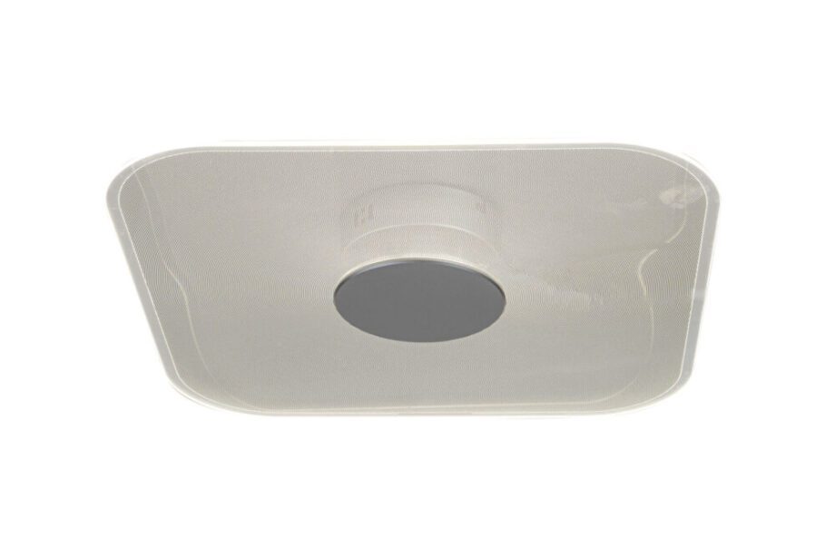 EBRO 204: Plafón / aplique de pared plata con difusor cuadrado PMMA transparente de 18w en luz neutra 4k, Acontract-Luz. 45 x 7cm.
