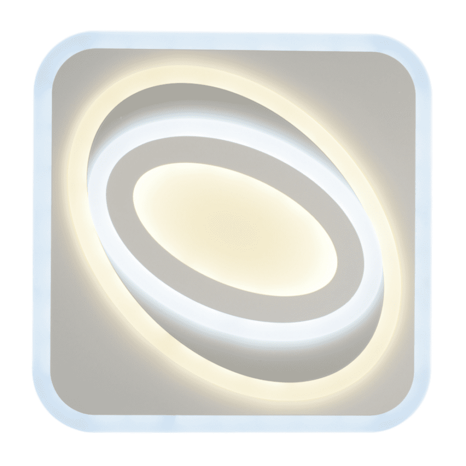 ELYP: Plafón Led blanco y acrílico de 103w con mando a distancia, Acontract-Luz. 48 x 48cm.