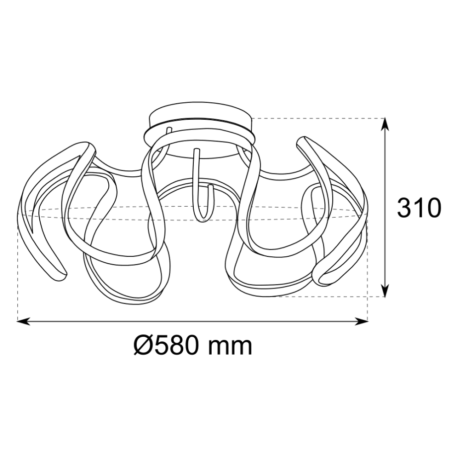 ISLANDIA: Plafón diseño fluido blanco 67w luz neutra 4k, Acontract-Luz. 58 x 31cm.