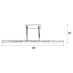 L7003: Plafón diseño regleta cromo de 18w LED luz cálida 3k, Acontract-Luz. 98 x 8,5 x 33cm.