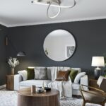 Plafón LONDON níquel satinado y blanco diseño trebo de 40w Led en luz neutra Acontract-Luz