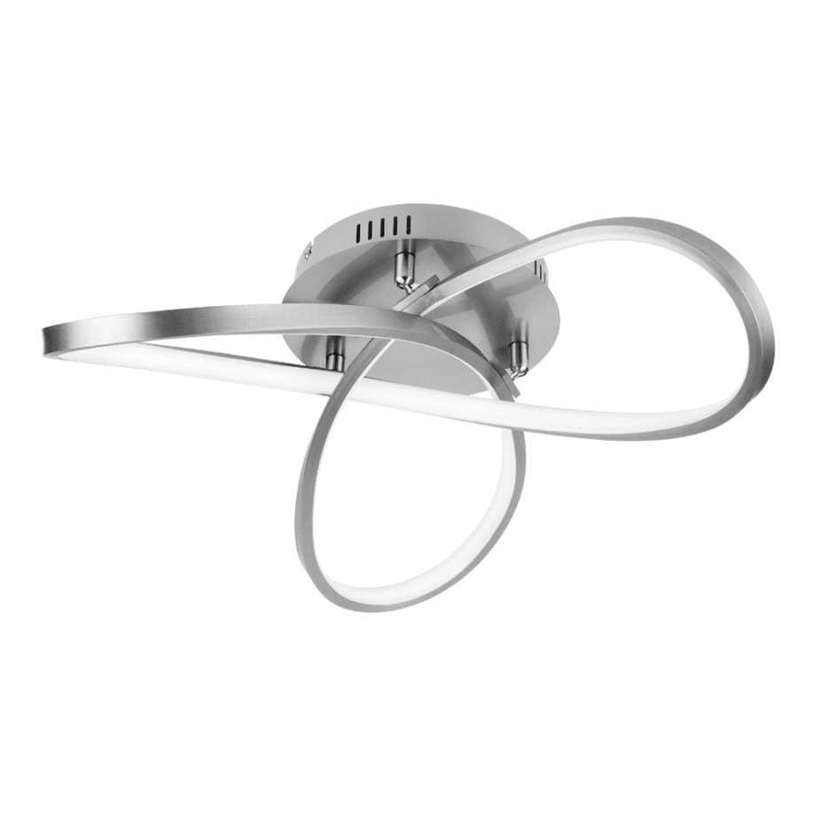 Plafón LONDON níquel satinado y blanco diseño trebo de 40w Led en luz neutra Acontract-Luz