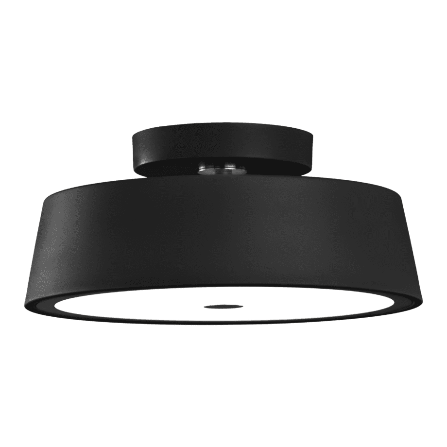 MONTECARLO: Plafón negro de 30w en luz neutra 4k, 301P-N Acontract-Luz. 40 x 15,5cm.