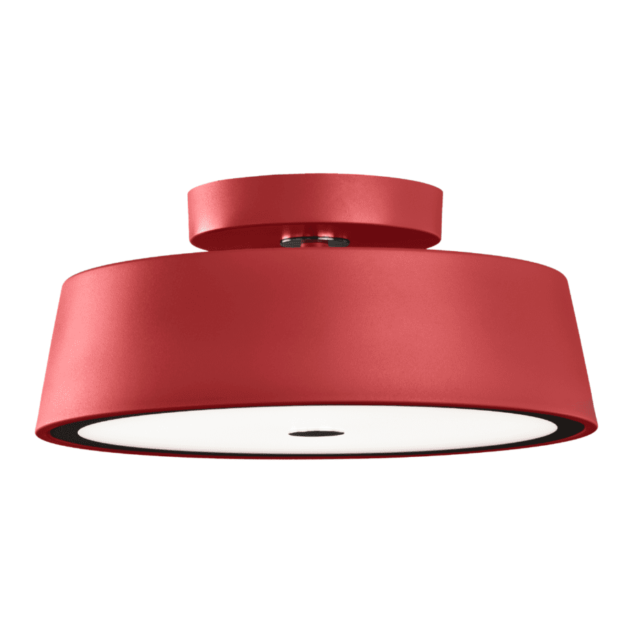 MONTECARLO: Plafón rojo de 30w en luz neutra 4k, 301P-R Acontract-Luz. 40 x 15,5cm.