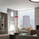 MONTECARLO: Plafón rojo de 30w en luz neutra 4k, 301P-R Acontract-Luz. 40 x 15,5cm.