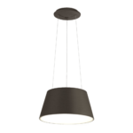 OSLO 177: Lámpara de campana café de 36w Led en luz cálida 3k, Acontract-Luz. 45 x 45cm hasta 245cm altura.