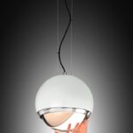 PARIS: Lámpara de esfera negra de 15w Led en luz cálida 3k, Acontract-Luz.  28cm hasta 185cm altura.