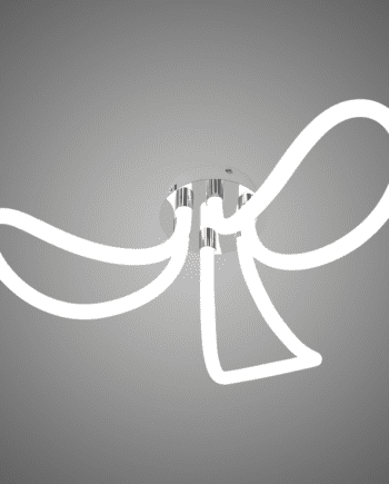 POMPEYA: Plafón / Aplique de pared cromo y blanco diseño trébol, 37w en luz neutra 4k, Acontract-Luz. 60cm.