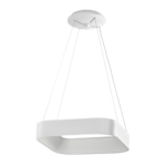 PRAGA 173: Lámpara de cuadrado blanco de perfil ancho de 28w Led en luz neutra 4k, Acontract-Luz. 45 x 45cm hasta 200cm altura.