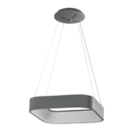 PRAGA 173: Lámpara de cuadrado gris oscuro de perfil ancho de 28w Led en luz neutra 4k, Acontract-Luz. 45 x 45cm hasta 200cm altura.