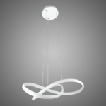 TAMAR: Lámpara looping blanca de 52w en luz neutra 4k,  Acontract-Luz. 53 x 48 x 120cm.
