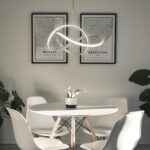 TAMAR: Lámpara looping blanca de 52w en luz neutra 4k,  Acontract-Luz. 53 x 48 x 120cm.