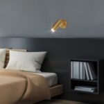 Aplique de pared ANTIA de foco orientable laton para bombilla Gu10 con interruptor Alemar