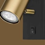 PAROS: Aplique de pared de foco orientable latón con base negra para bombilla Gu10, 11103 Alemar. Con interruptor. STOCK DISPONIBLE EN TIENDA