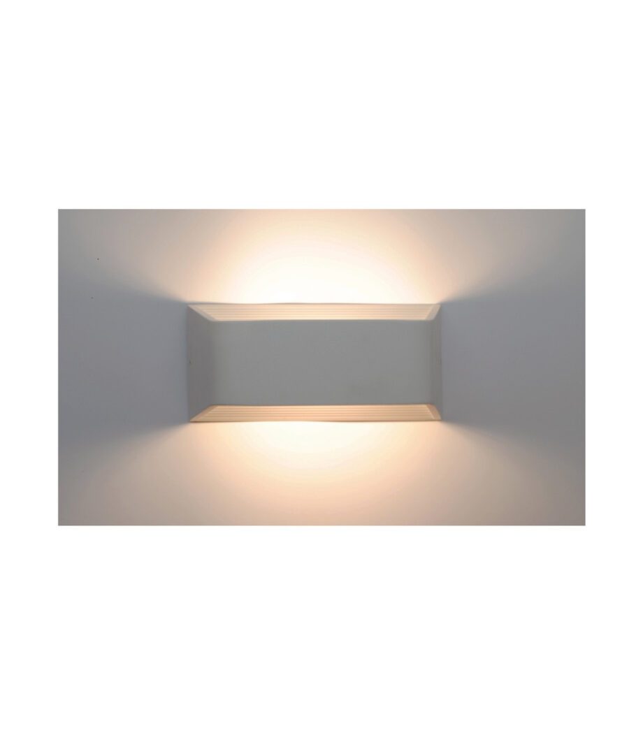 DECO: Aplique metal blanco texturado  6w Led, luz cálida 3k, 2074000 F Bright. 15cm. STOCK EN TIENDA