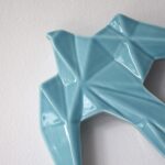 Escultura en ceramica, anduriña pajaro azul brillo pequeña 32cm, G4550A Vp Interiorismo.