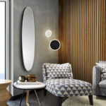 Espejo oval negro con marco para vestidor ARIES schuller