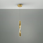 Colgante individual TWIST Oro cepillado con 11W Led Schuller