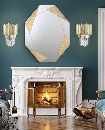 TIARA: Aplique de pared Oro y cristales transparentes, 605366 Schuller. Con 1 bombilla G9 Led, de 22 x 31 cm. Disponibilidad: 21/6/24