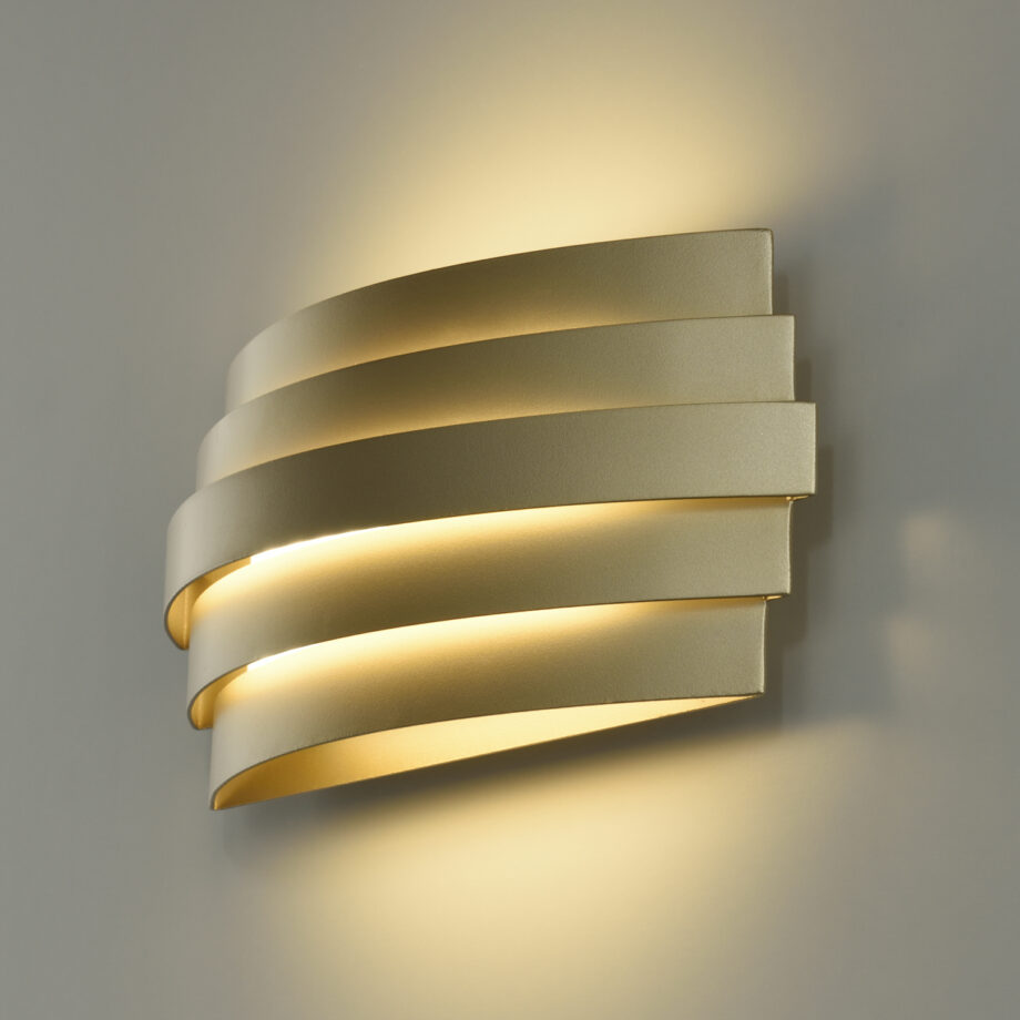 LUXUR - Aplique curvo diseño oro técnico de 22,1w Led