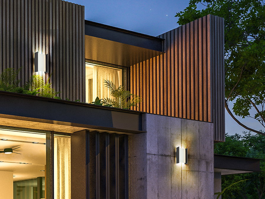 Aplique de pared MATIA gris oscuro para exterior y cristal 18W Led