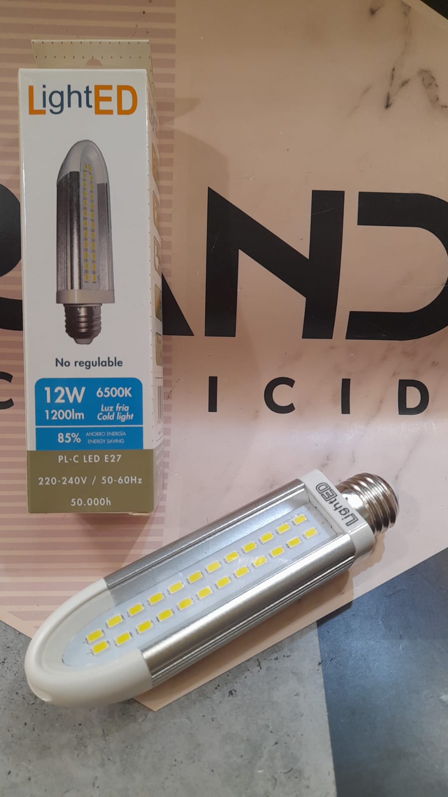 Bombilla Led 10W, PL-C reflectora en E27, luz fría 6,5k con 1200Lm