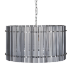 Lámpara exclusiva cromo con cristal fumé,  153672 DENZZO. 76cm x 39cm + 69cm cadena cromo. STOCK DISPONIBLE EN TIENDA