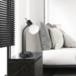 Sobremesa OPAL negro con tulipa cristal blanca
