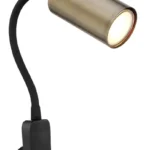 Foco ROBBY Flexo negro flexible con oro viejo con clavija de enchufe TT