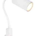 Flexo ROBBY blanco flexible con clavija de enchufe TT para bombilla gu10 Led