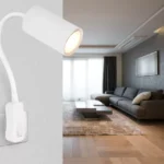 Flexo ROBBY blanco flexible con clavija de enchufe TT para bombilla gu10 Led